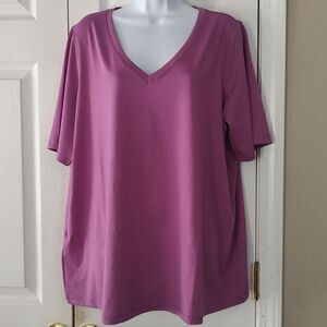 Susan Graver  Orchid color Modern Essentials Top Sz 1X